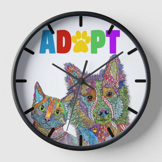Horloge Adoption et Secourt de chiens et de chats (Recto)