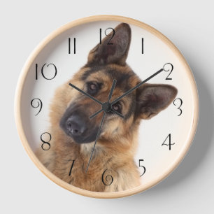 Horloge Adorable drôle Allemand Berger Portrait