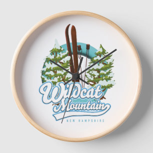 Horloge Affiche de ski Wildcat Mountain New Hampshire