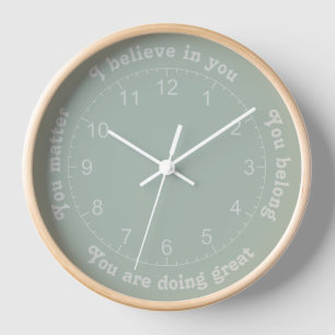 Horloge Affirmations positives Vert