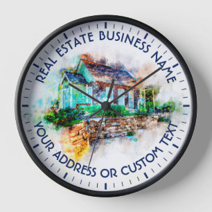 Horloge Agent Réalisateur De L'Agence Immobilière Et Nom D