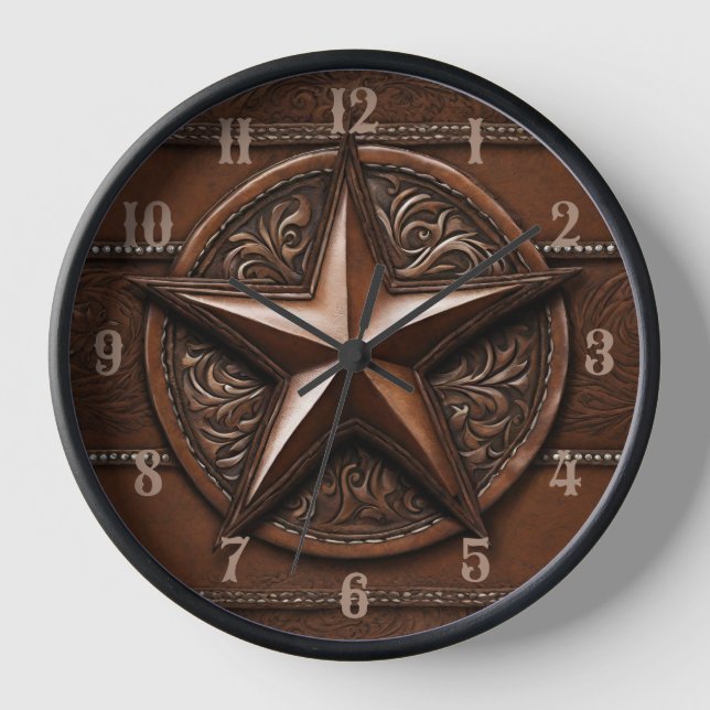 Horloge Agritourisme rustique Cowboy Western Country Texas (Recto)
