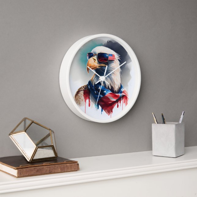 Horloge Aigle patriotique (Bureau)