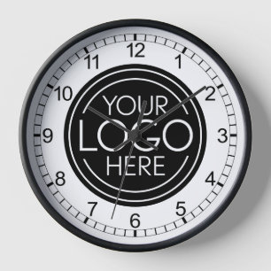 Horloge Ajouter Votre Logo Entreprise Moderne Minimaliste