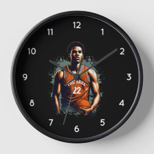 Horloge Ajouter Votre Nom Et Numéro Joueur De basket Perso