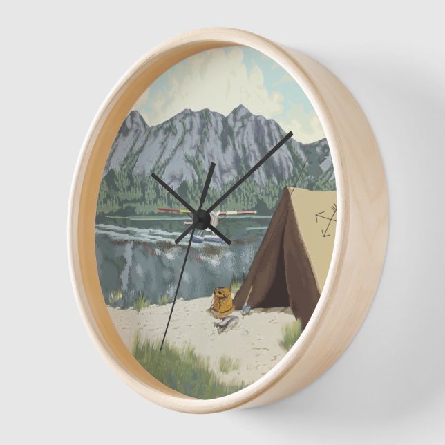 Horloge Alaska Bush Avion Et Pêche Voyage (Angle)