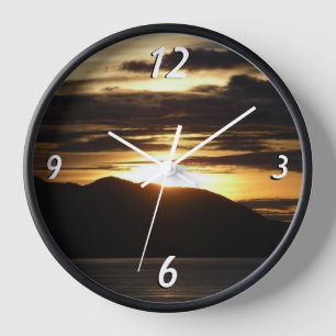 Horloge Alaskan Sunset III Belle photographie de l'Alaska