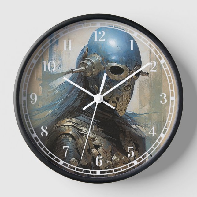 Horloge Alien de science-fiction portant un masque casque (Recto)