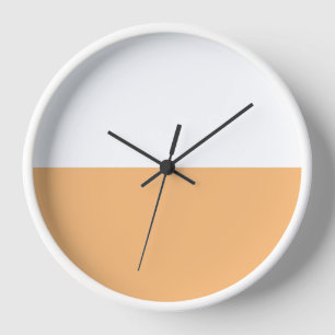 Horloge Amusant Moderne Chic Clair Orange Blocs de Couleur