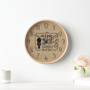 Horloge amusant s'asseoir vous même salle de bain