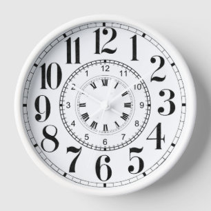 Horloge Analogique romain face arrière comique