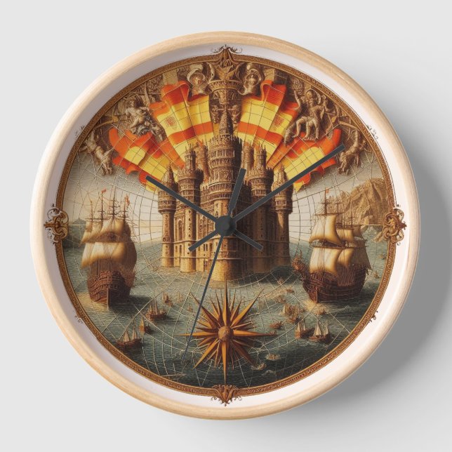 Horloge Ancien voilier espagnol, Carte 4 (Recto)