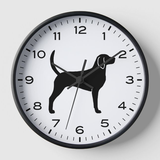 Horloge Anglais Foxhound Chien race Silhouette (Recto)