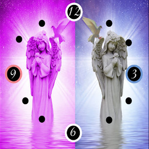 Horloge Angle rose de nuit et de jour