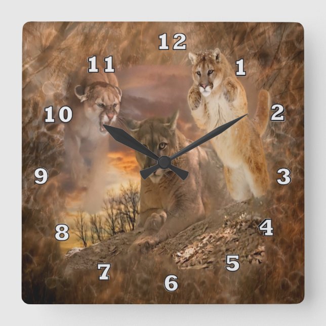 Horloge animale de collage de puma de puma (Recto)
