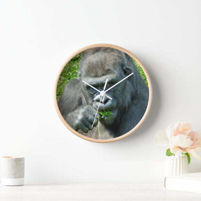 HORLOGE ANIMAUX SAUVAGES - GORILLAS (Maison)