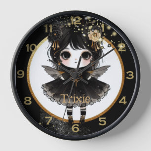 Horloge Anime Girls Goth mignonne Décor personnalisé Cadea