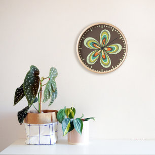 Horloge Années 60 super les années 70 Hippie Fleur Brown R