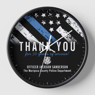 Horloge Anniversaire de la retraite de la police Ligne ble