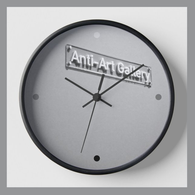 Horloge Anti Art Gallery Gris Monochromatique Dada (Créateur téléchargé)