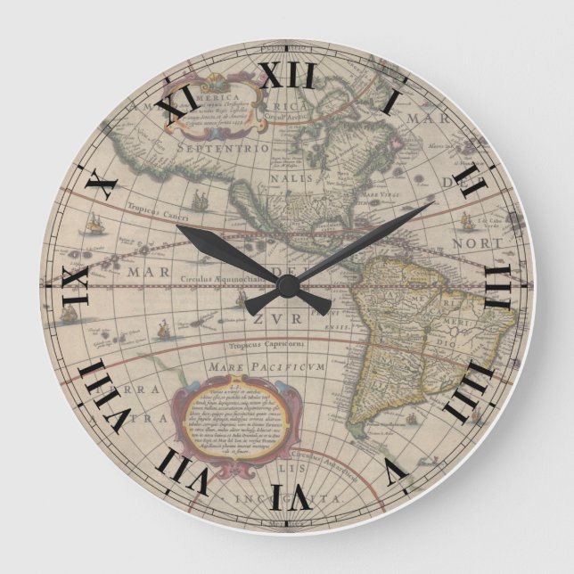 Horloge antique de carte du monde (Recto)
