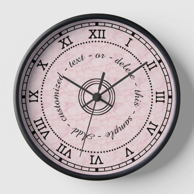 Horloge Antique Roman Numeral Lumière en marbre rose (Recto)