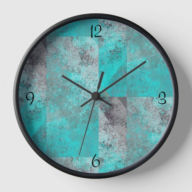 Horloge Aqua Blue Turquoise et gris dévêtu (Recto)