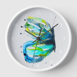 Horloge Aquarelle papillon