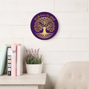 Horloge Arbre de Vie en Or