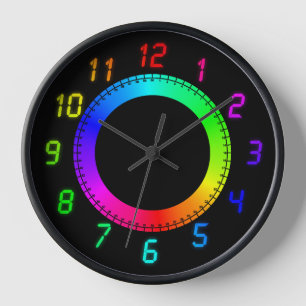 Horloge Arc en arc-en-ciel LED Style cadran
