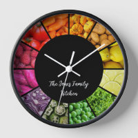 Horloge arc-en-ciel - Fruits et légumes colorés