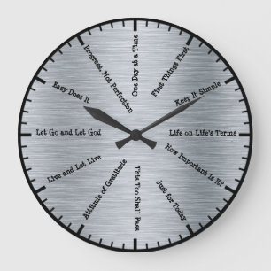 Horloge argentée de sobriété de 12 étapes de sloga