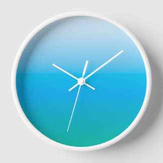 Horloge Arrière-plan bleu minimaliste à dégradé vert