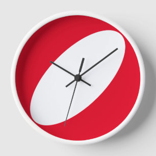 Horloge Arrière - plan rouge de la courbe blanche moderne 