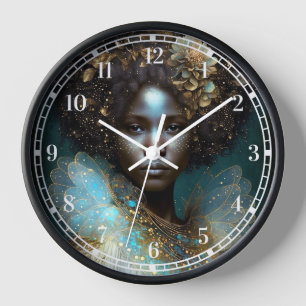 Horloge Art de la déesse noire