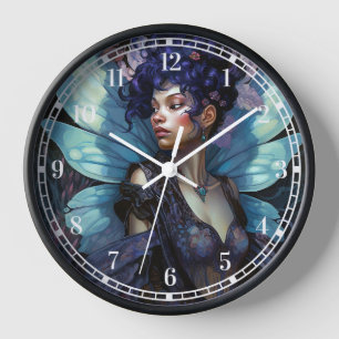 Horloge Art d'Imaginaire Fée Noire Africain