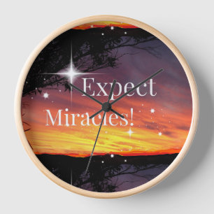 Horloge Attendez-vous à Miracles Sparkle Sunset Get Well B