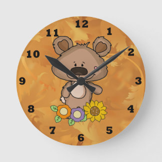 Horloge automnale de l'ours volumineux personnalis