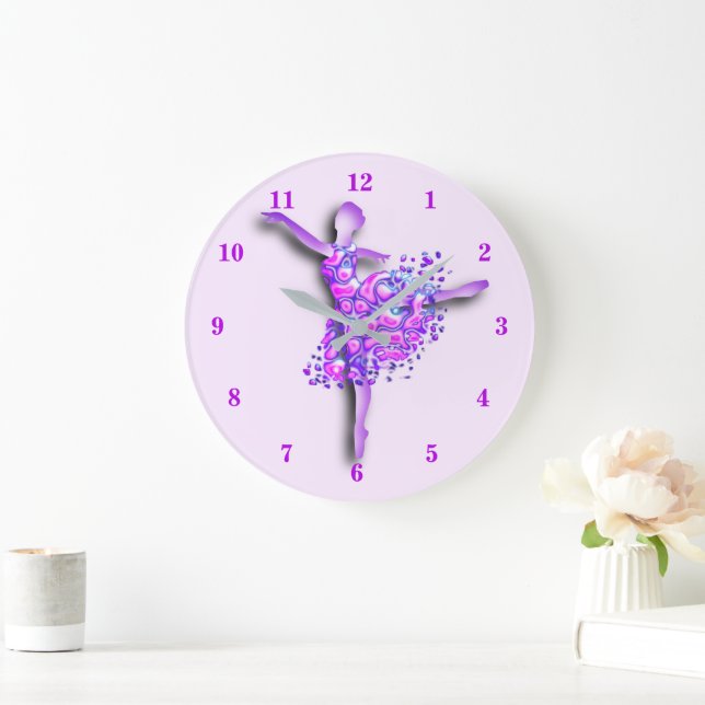 Horloge avec ballerine en violet (Maison)