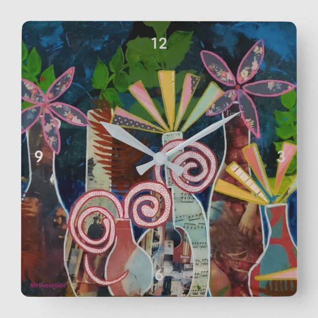 Horloge avec Fleurs coupées Art (Recto)