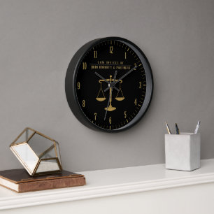 Horloge Avocat d'or en droit   Bureau du droit