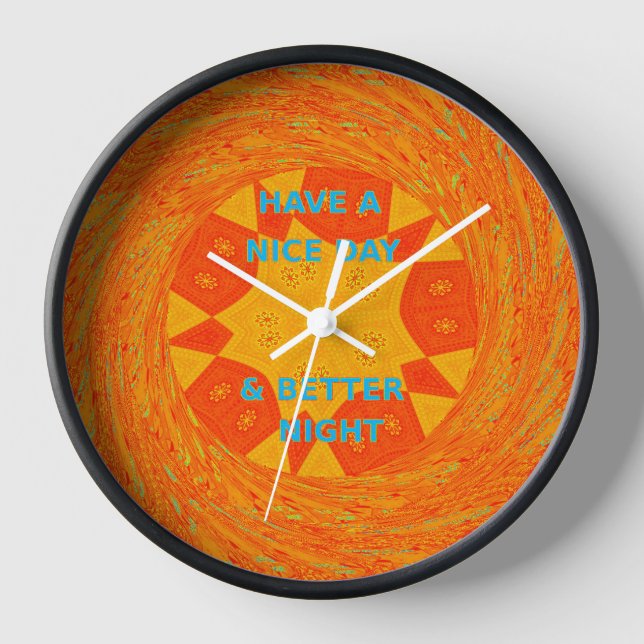 Horloge Ayez un beau jour et une conception rouge de (Recto)