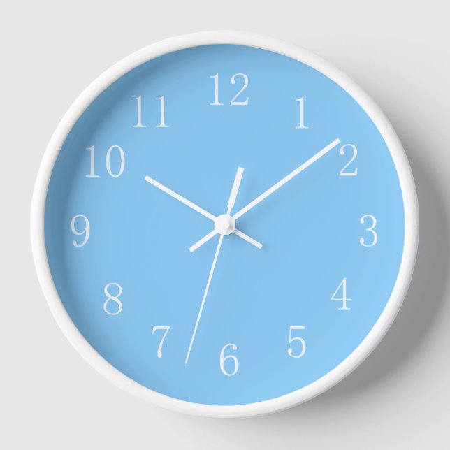 Horloge Baby Boy Nursery Bleu avec Mur d'Ajustement Blanc (Recto)