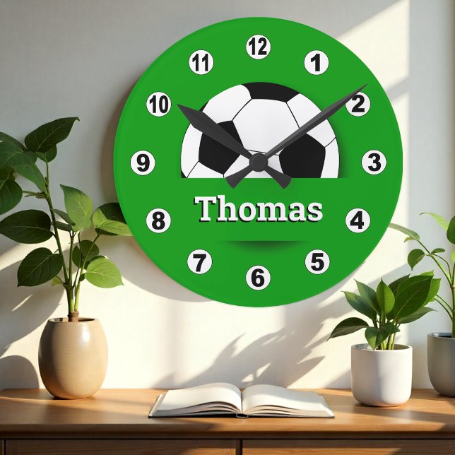 Horloge balle de football nom personnalisé, fan de (Créateur téléchargé)