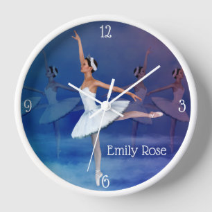 Horloge Ballerina gracieuse en Tutu blanc et chaussures Ru