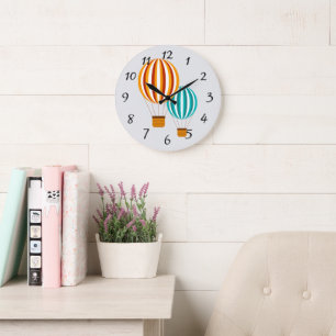 Horloge ballon à air chaud animé