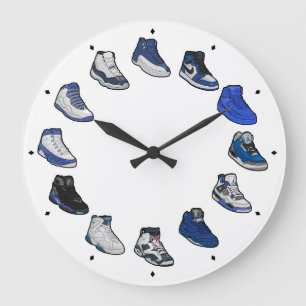 Horloge Basket Acrylique (Bleu/Blanc)