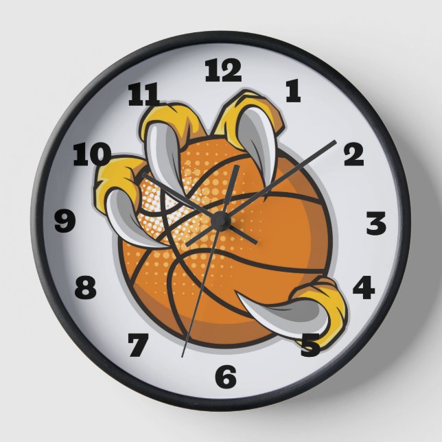 Horloge Basket-ball avec griffe (Recto)
