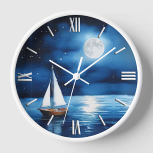 Horloge Bateau sous Pleine lune
