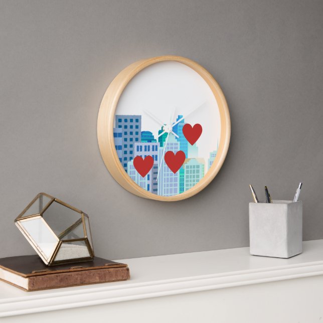 Horloge Bâtiments Blue City Design de dessin (Bureau)